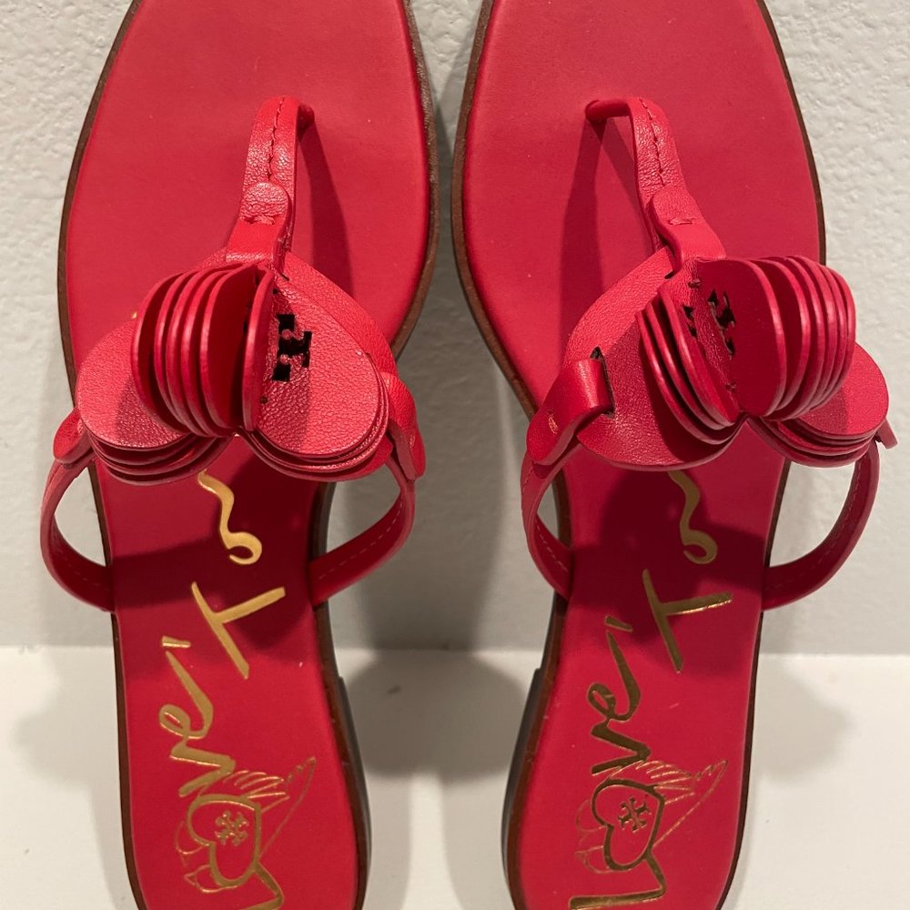 Tory Burch Flip Flops - Red Hearts - Size 9